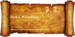 Hati Klaudia névjegykártya